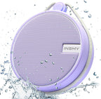 INSMY C12 IPX7 Waterproof Shower Bluetooth Speaker, Portable Small Speaker, Speakers Bluetooth Wireless Loud Clear Sound Support TF Card Suction Cup for Kayak Canoe Beach Gift (Purple)