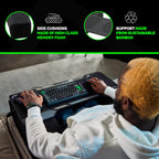 Couchmaster CYBOT, Premium Ergonomic Lap Desk for Notebooks, Sustainable Bamboo Construction, Kevlar Cushion Front, Ventilated Design, Fits Up to 17-Inch Laptops