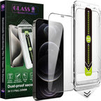 (2-Pack Ultra HD Clear Screen Protector for iPhone 12 Pro Max (6.7-Inch),9H Tempered Glass,Full Coverage,Anti-Fingerprint,Auto Dust Removal,Bubble-Free,Easy Installation