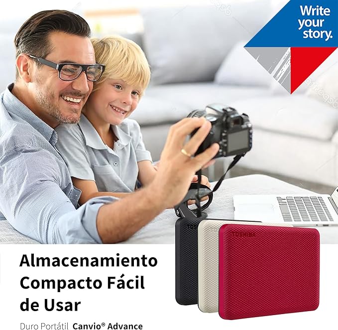 Toshiba Canvio Advance 2TB Portable External Hard Drive USB 3.0, White - HDTCA20XW3AA