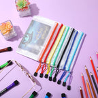 Jetec 32 Pcs Mesh Zipper Bags Toy Storage Bikini Organizer Bag Bolsas Para Guardar Trajes De Baño Waterproof Zipper Reusable Pouch Puzzle Multipurpose for Storage Office(Sweet Color,7.5 x 5 Inch)