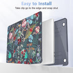 Case for MacBook Pro 13 inch with/Without Touch Bar (2016-2022, M2 A2338 M1 A2289 A2251 A2159 A1989 A1706 A1708), Hard Shell + Keyboard Cover + Dust Plug, Flowers & Herbs