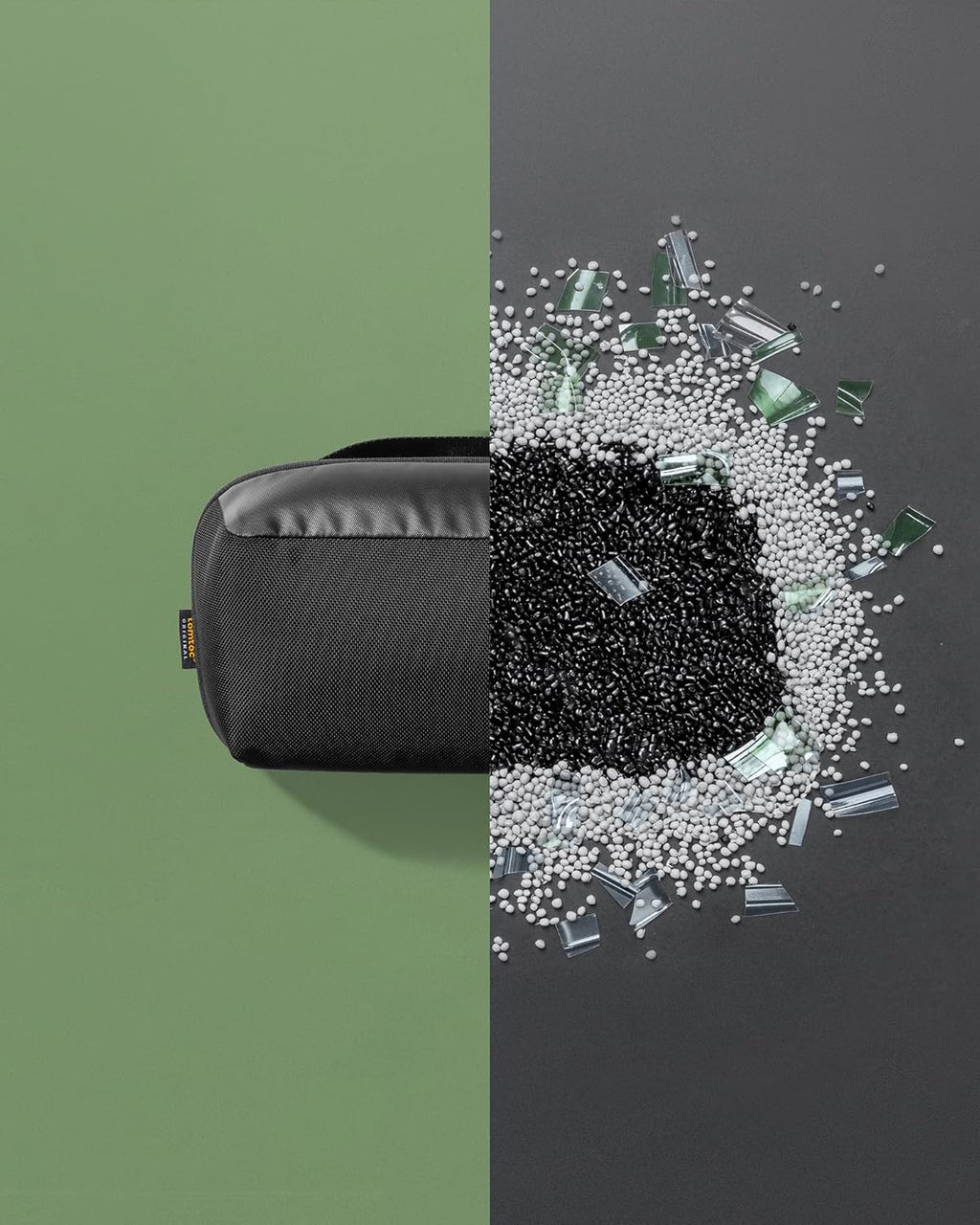 tomtoc Electronic Organizer Accessory Pouch for MacBook Charger, Cables, Power Bank, Hard Drive, Cords, Water-resistant Storage Bag with Removable Card Slots for USB Adapter, Memory Card, Black