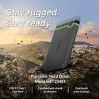 Transcend 2TB USB 3.1 Gen 1 StoreJet 25M3S SJ25M3S Rugged External Hard Drive TS2TSJ25M3S