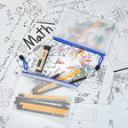 AUSTARK 20Pcs Board Games Storage Bags, PVC Mesh Zipper Pouches, Zippered File Bags, Plastic Waterproof Storage Bags for Office School Home Travel Cosmetic (B6 Size 7.6 x 5.3 Inches, White and Blue)