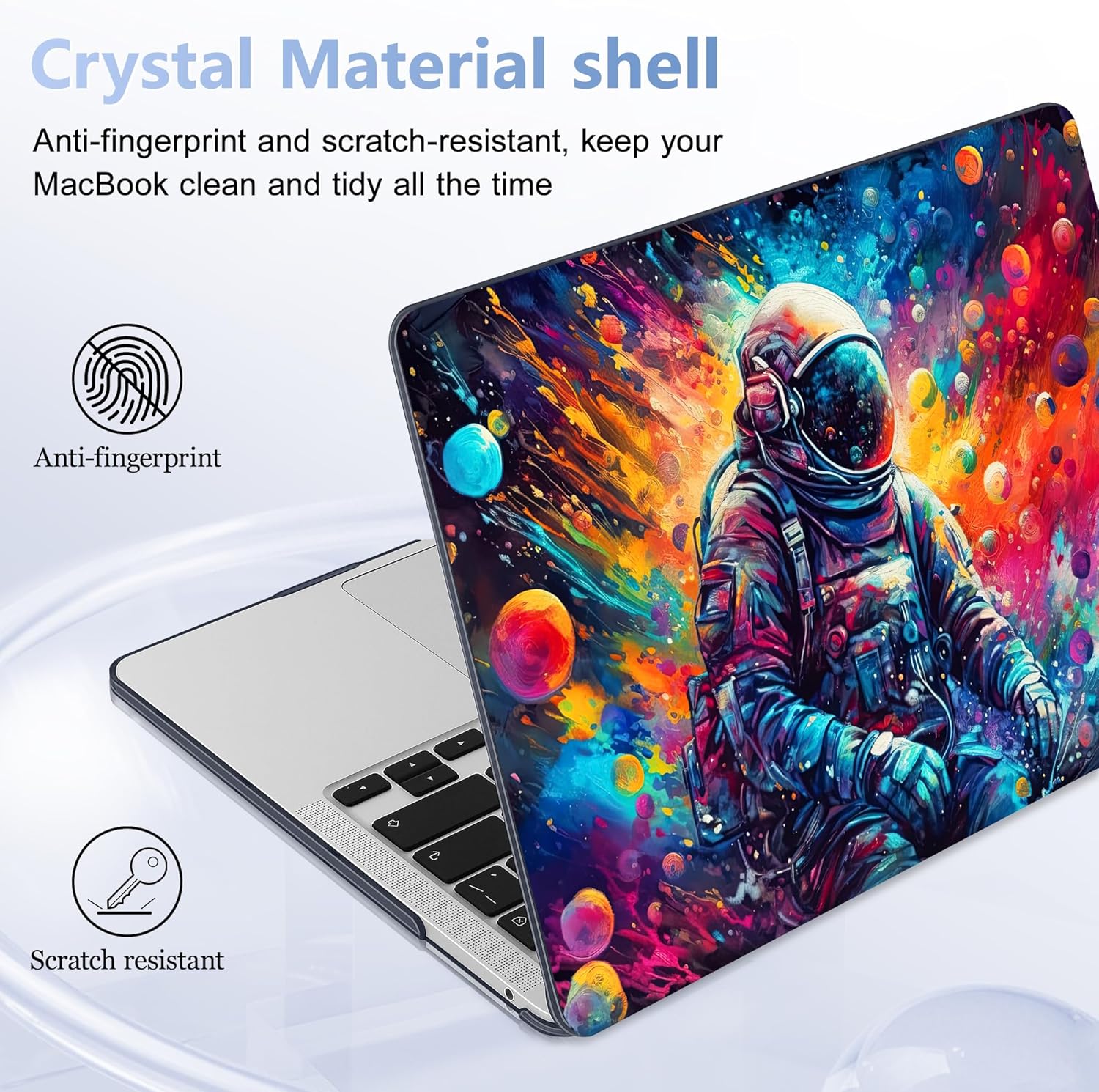 Case for MacBook Pro 13 inch with/Without Touch Bar (2016-2022, M2 A2338 M1 A2289 A2251 A2159 A1989 A1706 A1708), Hard Shell + Keyboard Cover + Dust Plug, Astronaut