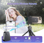 KIWIFOTOS Magnetic Phone Camera Grip for Magsafe Phone Tripod Handle with Bluetooth Remote & Tripod Mount Adapter for iPhone 16 Pro Max Samsung Smartphone Vlog Video Shooting (Black)