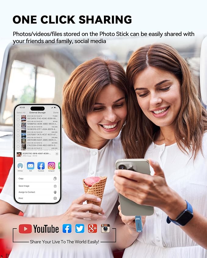 MFi Certified 256GB Flash Drive for iPhone Photo Stick, USB Thumb Drive Memory Stick High Speed USB Drive Photo Storage for iPhone Flash Drive Compatible for iPhone/iPad/Android/PC (Blue)