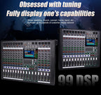 GF12 Multifunction 12 Channel Audio Mixer Stage Performance Mixer Isolated Independent Mute Built-in 7 Level Equalizer and 99 Reverb DJ Mixer for Stage Performance/Karaoke/DJ Music