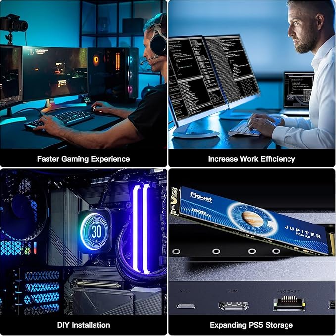 FX660 2TB M.2 SSD, PCIe Gen 4x4 Dynamic SLC Cache - Speeds up to 5200MB/s M.2 2280 NVMe Internal SSD, Upgrade Storage for PC Computer, Laptop and PS5