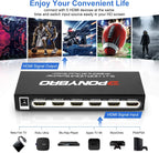 HDMI 2.0 Switch 5 Port 4K@60Hz Auto-Switching – 5 in 1 Out with Remote, HDR10, 3D, Ultra HD for PS5/Xbox/PC/Fire TV, Zero Delay