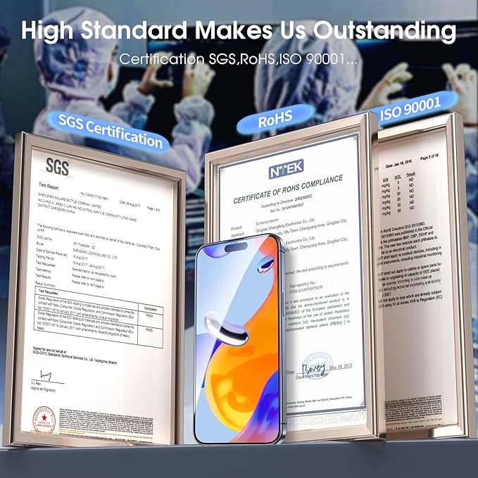 MOCOLL for iPhone 15 Pro Screen Protector Blue Light [6.1"] with Camera Lens Protector,【 Eye Protection】Anti Blue Light Tempered Glass for 15 Pro Screen Protector (2+2 Packs)