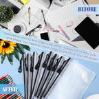 Jetec 32 Pcs Mesh Zipper Bags Toy Storage Bikini Organizer Bag Bolsas Para Guardar Trajes De Baño Waterproof Zipper Reusable Pouch Puzzle Multipurpose for Storage Office(Black,7.5 x 5 Inch)