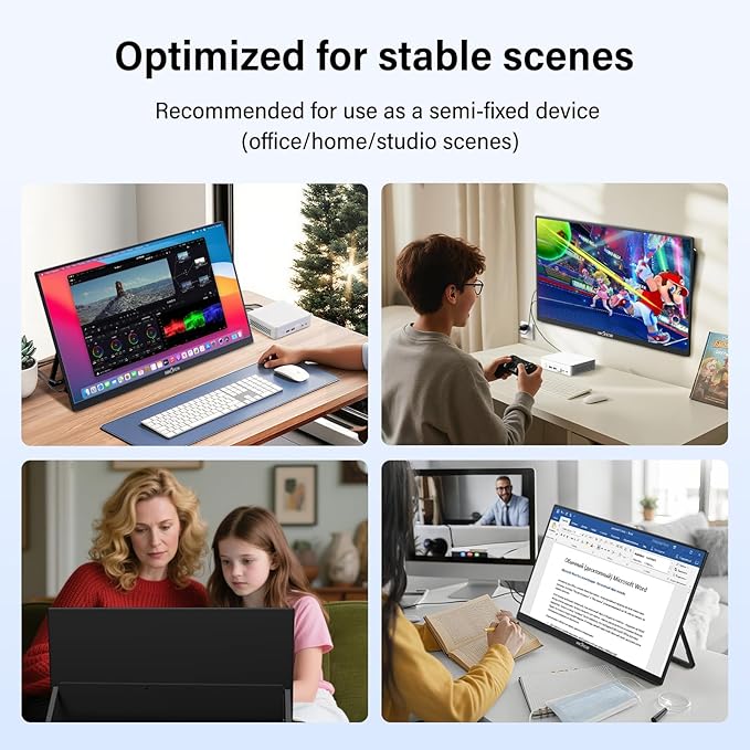 Innoview 23.8” 4K Large Portable Monitor, UHD (3840*2160) 100%sRGB IPS Speakers USB-C HDMI Work Home Second Monitor W/180°Adjustable Stand for Laptop, Desktop, Macbook, Phones, Tablet, PS5/4, Switch