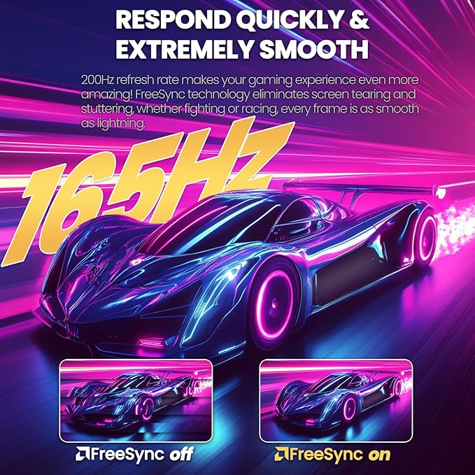 CRUA 32" Curved Gaming Monitor, 2K QHD 2560x1440P, 144Hz/165Hz Computer Monitors, 120% sRGB, FreeSync, Low Blue Light, 1800R VA Screen, HDMI 1.4/DP 1.2, Wall Mountable - Black