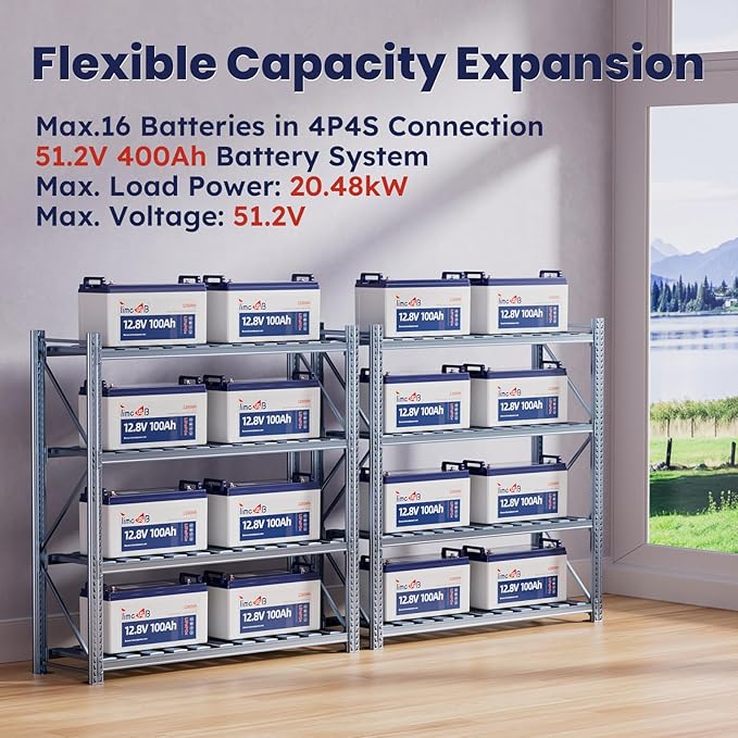 12V 100Ah LiFePO4 Battery, 4000+ Deep Cycle Lithium Battery, Built-in 100A BMS, Ideal for Trolling Motor, RV, Solar Panel Systems, and Off-Grid Power Solutions