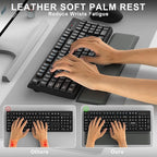 Wireless Keyboard and Mouse Combo with Wrist Rest, 2.4G Full-Sized Keyboard and Mouse Cordless, 3 DPI Adjustable Silent Mouse, Dual-System Keyboard for Computer/Laptop/Windows/Mac(Black)