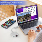 SD Card Reader for iPhone, 4 in 1 USB C and Lightning to CF/SD/MS/TF Card Adapter Memory Card Reader for Camera Adapter Trail Game Camera Viewer for iPad Macbook Plug and Play No App Required