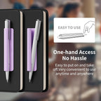 ELETIUO Pencil Holder For Most Pens,Pencils,Self-Adhesive Stick To Notebooks,Diary,Desks,Whiteboards Or Any Surface,Silicone Pen Holder For Home,Office And Desk Organization,Purple