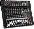 Audio Mixer 8 Channel Professional Mixer Console with 320 DSP Effects, 7-band EQ Sound Mixing Board Digital DJ Mixer w/USB Bluetooth MP3 for Recording, Independent 48V Power & Mute Button