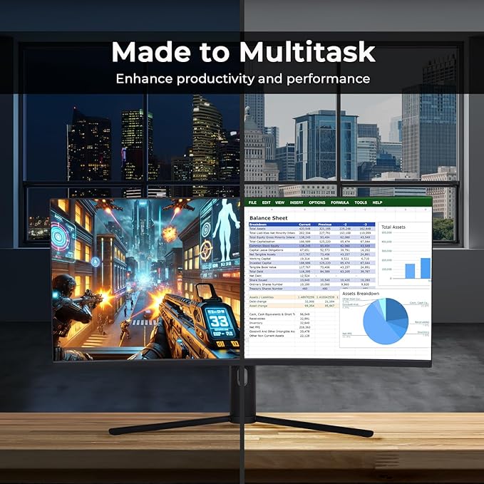 Deco Gear 34" 3440x1440 21:9 Ultrawide Curved Monitor, 180Hz, HDR10, 4000:1 Contrast Ratio, 99% sRGB, 16.7 Million Colors, Adaptive Sync, Blue Light Reduction