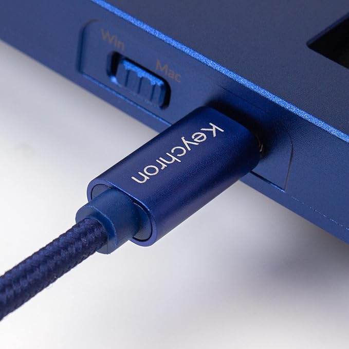 Keychron Q5 Wired Custom Mechanical Keyboard Full Aluminum Barebone Version, Hot-Swappable 96% Layout, Double-Gasket DIY Kit, QMK/VIA Programmable Macro Compatible with Mac Windows Linux - Blue