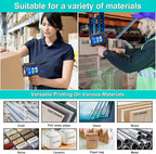 TIJ800P Handheld Inkjet Printer 1 inch Portable Handheld Printer Gun 5 Inch Screen Quick Drying Inkjet Coding Machine for Batch Number/Date/Barcode/QR Code/Logo etc