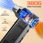 Air Duster -250000RPM Electeic Air Duster, Replaceable Batteries 2pcs,Long Life Cordless mini Blower, 3-Gear Adjustable- Cordless air Duster for Keyboard,PCs,Outdoors,Leaves,Car Cleaning