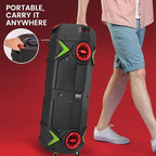 Pyle Portable Bluetooth PA Speaker - 400W Dual 8” Rechargeable Indoor/Outdoor BT Karaoke Audio System-Party Lights, LED Display, FM/AUX/MP3/USB/SD, 1/4" in,Handle, Wheels-Wireless Mic, Remote Control