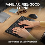 Logitech Wave Keys MK670 Combo, Wireless Ergonomic Keyboard with Signature M550 L Wireless Mouse, Comfortable Natural Typing, Bluetooth, Logi Bolt, for Multi-OS, Windows/Mac - Graphite