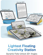 MOFT Dynamic Folio Case for iPad Pro 11 Inch 2024 5th Gen(M4), Silm Magnetic Stand Case with 20+ Viewing Angles, Auto Wake/Sleep, Ultra Thin, Panna Cotta x Faded Jeans