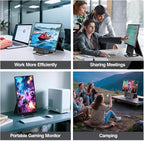 23.8'' Portable Monitor,FHD 1080P 100Hz IPS Laptop Screen Extender,USB-C HDMI Large Office Gaming Second Monitor Extender with Detachable Stand for Mac Windows PS5 Xbox Switch(Built-in Speakers)