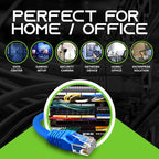 GearIT 24-Pack, Cat5e Ethernet Patch Cable 1 Foot - Snagless RJ45 Computer LAN Network Cord, Blue - Compatible with 24 48 Port Switch POE Rackmount 24port Gigabit