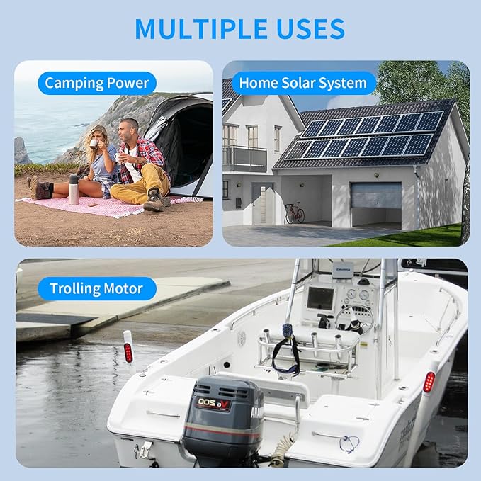 12V 100Ah LiFePO4 Battery, High Density 100Ah Lithium Battery 12v with 100A BMS, VoltMeter, 5000+ Rechargeable Deep Cycle Marine Battery for RV, Boat, Kayak, Trolling Motor, Golf Cart (Mini Size)