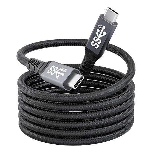 10FT USB-C 3.1 Gen 2 Cable 10Gbps Data Transfer, 60Hz Video Output, 4K Display,100W(5A),USB C Video Monitor Cable 100W PD Fast Charging Compatible with Thunderbolt3 MacBook iPhone 15 iPad