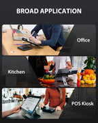 Maxonar iPad Stand Holder, Heavy-Duty Aluminum Alloy Tablet Stand, 360° Swivel Foldable iPad Pro Air Charging Stand Holder for Desk Bed Store POS Showcase Reception Kitchen Office (6-13''), Grey