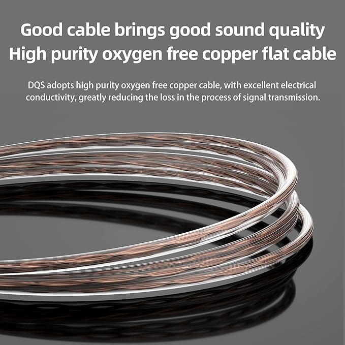 KZ DQS Wired Earbuds Dynamic Driver in Ear Monitor Headphone Semi-Open HiFi Bass Earphone 2pin 3.5mm Gaming Earbuds (with Mic)