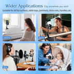 ROCKFREE Clip Phone Holder with 360° Gooseneck Arm & Auto-Locking Clamp,Short/Medium/Long Arm Options for Desk, Mic Stand, Table,Treadmill – Fits 4-7" Smartphones(Short-3.9 inch Arm)