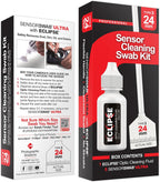 Sensor Cleaning Swab Kit - Eclipse Optic Cleaning Solution (0.5oz/15ml) + Type-3 Sensor Swab Ultra 24mm (Pack of 6) - for Full Frame CMOS and CCD Sensors - Dust & Oil Remover
