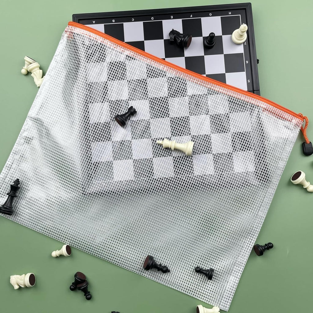 Mesh Zipper Pouch Bags, Zipper Bags for Organizing Storage, Waterproof Zipper Pouches, Letter Size, File Bags for School, Toys, Puzzle, Board Games and Office Supplies (Color, 11"x14")