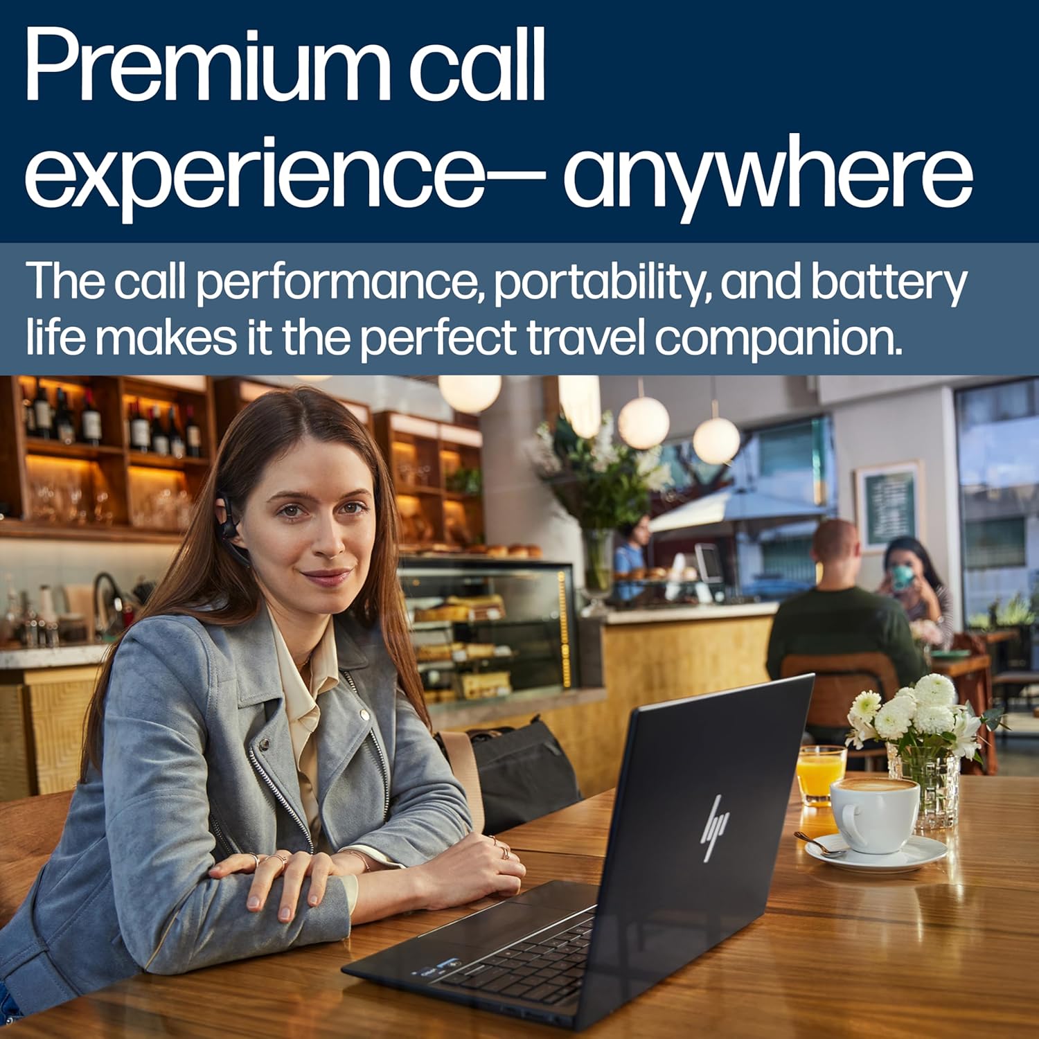 POLY Voyager Legend 50 UC Bluetooth Headset with Charging Case - 4 Noise-Canceling Mics, AI NoiseBlockAI & WindSmart Tech - Bluetooth Headphones with Mic, Smart Call Controls, All-Day Comfort