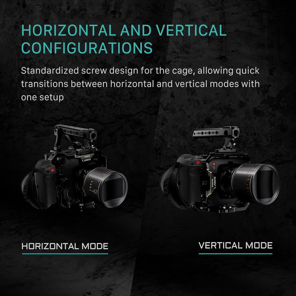 Tilta Camera Cage Pro Kit V-Mount for Canon C400 | Includes Cage, Battery Plate, Shoulder Baseplate, Right Side Arm & More | Arri Rosette, NATO Rail, 3/8"-16 & 1/4"-20