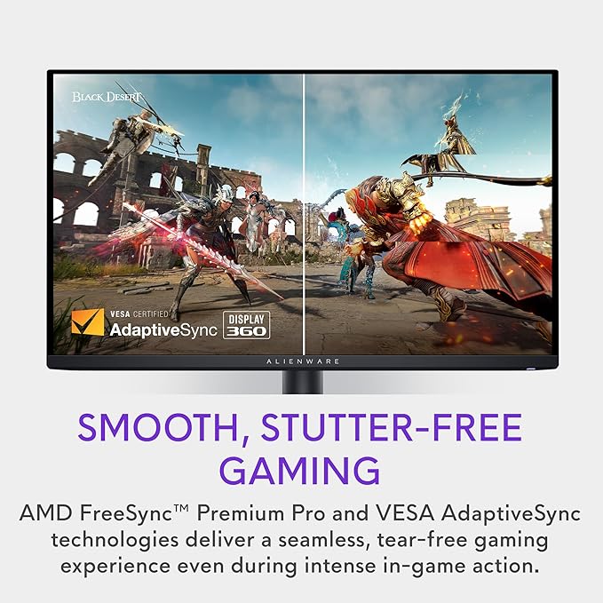 Alienware AW2725DF OLED Gaming Monitor - 26.7-inch Quantom-Dot WQHD (2560x1440) 360Hz 0.03Ms Display, AMD FreeSync Premium Pro, HDMI/DP/USB 3.2 Gen1, Height/Tilt/Swivel/Pivot Adjustability - Black