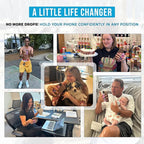 Phone Grip Strap - Pack of 2 Reversible Finger Holder for Phone Back, Customizable Anti-Slip Design, Wireless Charging Compatible Detachable Holder for iPhone - Blue & Gold Cheetah