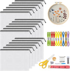 Umriox Zipper Mesh Document Pouch, 14.9x11.0 (Black, 18 Packs), Clear Zipper Pouches, Waterproof Zipper Pouches for Craft Projects Office Supplies Cosmetics Travel Storage