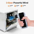 Electric Air Duster - 130000RPM Compressed Air Duster with Brushless Motor,3-Gear Speeds - Air Duster, 4pcs Nozzles - Mini Blower for Keyboard,Car,PC,Home Cleaning