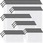 Umriox Zipper Mesh Document Pouch, 6 Assorted Size (Black, 18 Packs), Clear Zipper Pouches, Waterproof Travel Pouch for Office Supplies, Puzzles, Board Games and Craft Projects