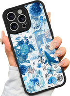 AIGOMARA Case for iPhone 16 Pro [Compatible with MagSafe] Blue Turtle Shell Ocean Collage Pattern Design for Women Girls Men Soft TPU Bumper Hack PC Back Shockproof Protective Slim Magnetic Cover