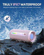 OHAYO Portable Bluetooth Speaker, IPX7 Waterproof Wireless Speaker with 24W Stereo Sound, Active Extra Bass, Bluetooth 5.3, RGB Lights, Up to 30H Playtime for Home, Outdoor, Party, Travel