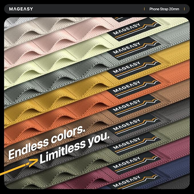 MAGEASY Universal Cell Phone Lanyard Crossbody - Anti-Theft Crossbody Phone Strap for iPhone 16 Pro Max & Most Smartphones, for Men & Women | 20mm (Black)